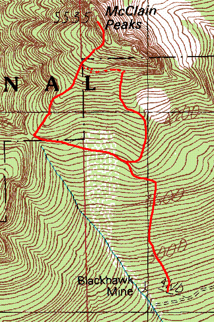 Mount Phelps route map
