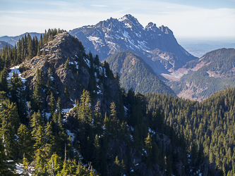 Index Peak and Melted Mountain behind the west summit of Palmer Mountain.