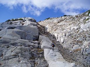 Granite steps near summit of Big Snow Mountain