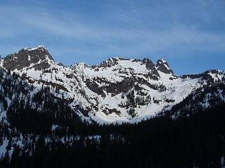 Bryant Peak and Chair Peak from Snow Lake trail