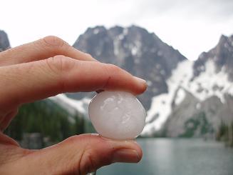 Ball of hail from storm