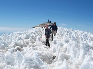 Nieves penitentes on summit of Mount Adams