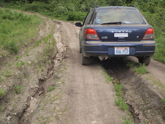 Road 400 was horribly rutted in three places, requiring careful wheel placement