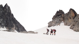 Near the top of the Colchuck Glacier