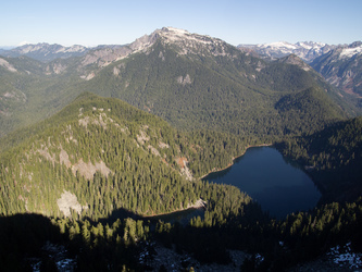 Big Snow Mountain and Hester Lake from the summit of Mount Price.