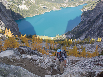 Looking down on Colchuck Lake