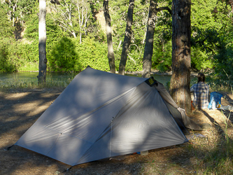 Our camp in the Washington Department of Fish and Wildlife campground by the ice plant.