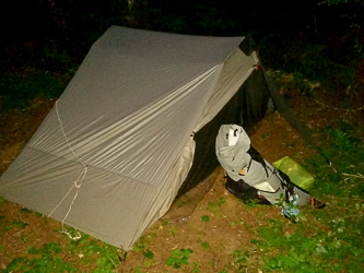 Late camp on the Moffett Creek Trail, near the top of Nesmith Pt.