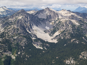 Granite Mountain and South Granite Mountain from the summit of The Cradle.