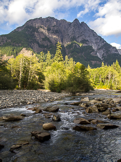 Mount Garfield over the Middle Fork Snoqualmie River.