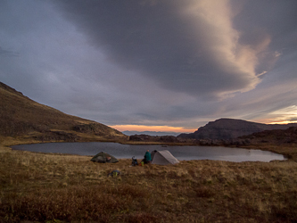 Our camp at Little Wildhorse Lake.  As we learned later, we were not supposed to camp here.