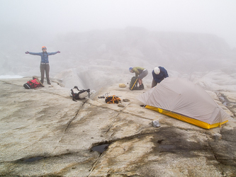 Our camp, on a granite slab at 5,800' on the NW side of Hardscrabble Dome.