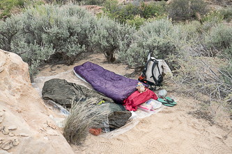 Camp at the joining of Navajo Canyon and Surprise Valley