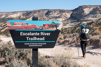 The Escalante River Trailhead near Escalante city