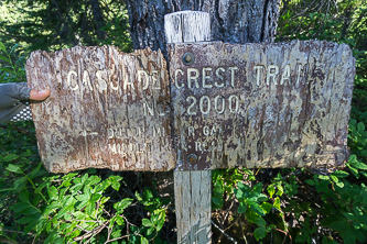 Old Cascade Crest Trail sign