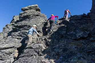 Gaining the ridge just north of the summit