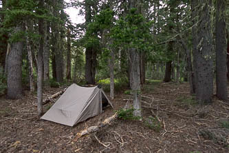 Camp below the South Fork Tieton Trail around 5,400'