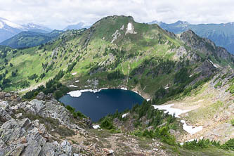 Johnson Mountain over Blue Lake from the summit of Blue Peak
